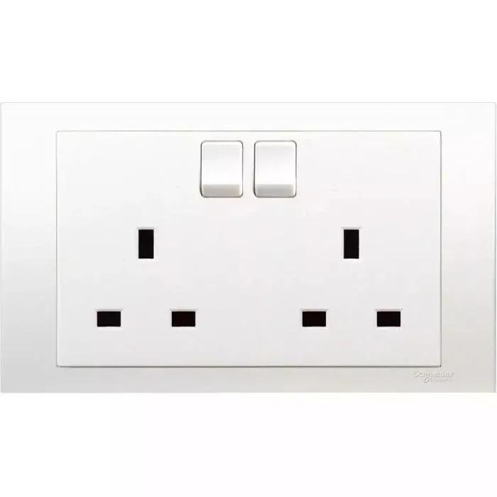 Schneider Electric 13A 250V Twin Gang Switch Socket Outlet
