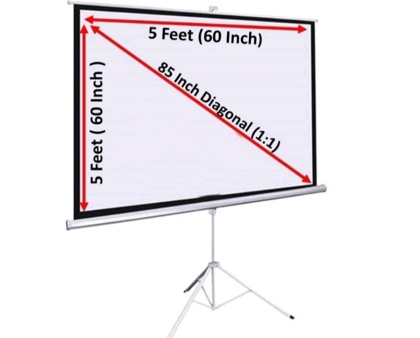 Screen Portable Projector Tripod Screen 60"x60"