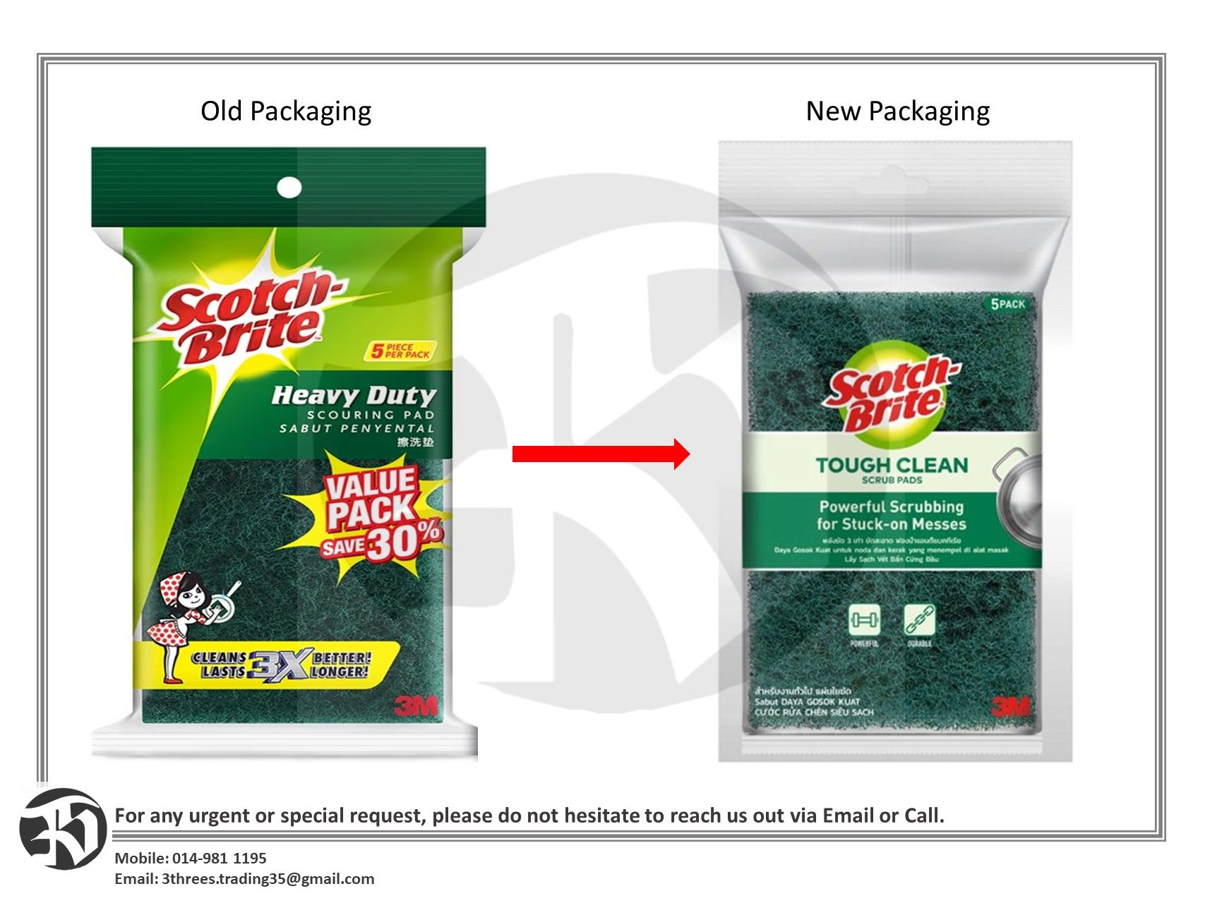 3M Scotch Brite Heavy Duty Scouring Pad (5 pcs/pack)