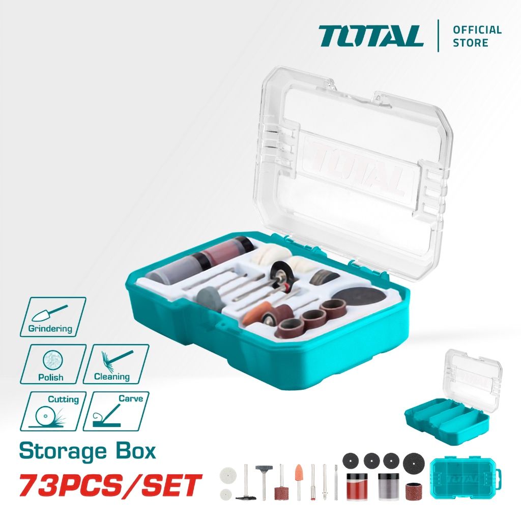 TOTAL GENERAL USE SET FOR MINI DRILL (73 PCS) SANDING BAND + POLISHING WHEEL + CUT OFF DISC FOR MINI GRINDER TAKMG7072