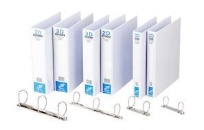 A4 PVC Ring File Transparent 2D 80mm White