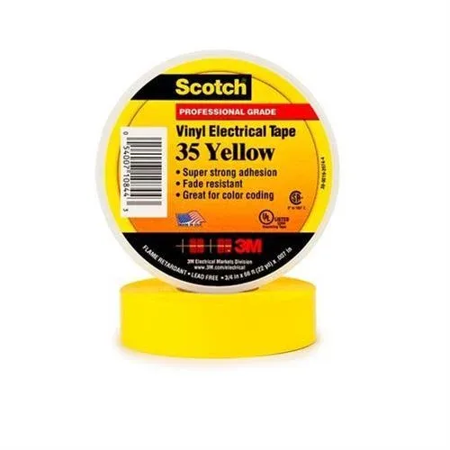 3M 35 Scotch Vinyl Electrical Tape (19mm X 20m) Yellow 80610833966 [2019163]