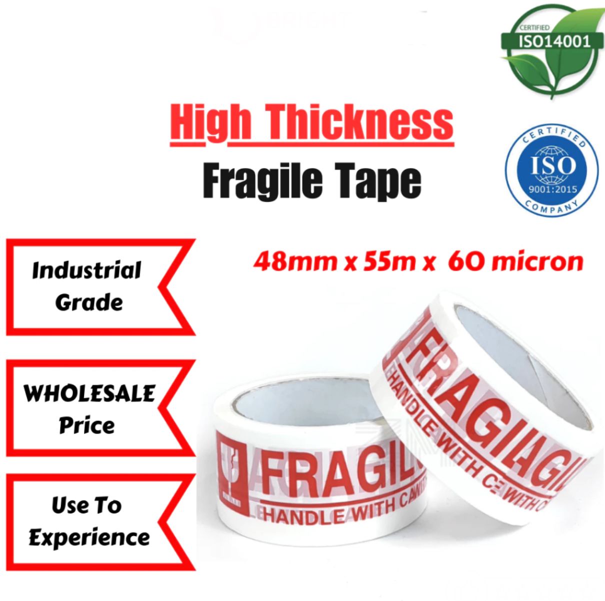 Tape Fragile OPP Tape 48mm x 55m x 60 micron