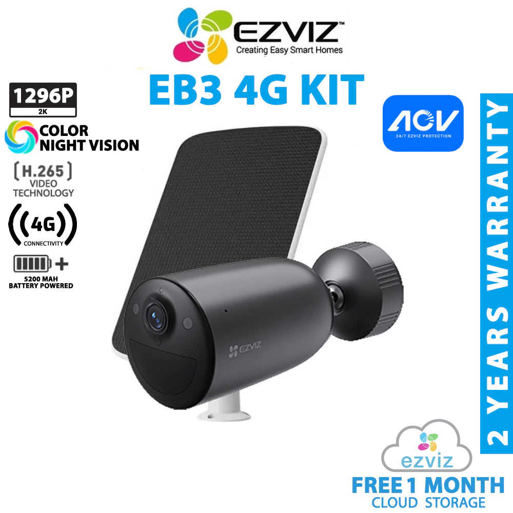 Ezviz EB3 4G KIT 3MP 2K Two Way Talk Color Night Vision Battery Powered