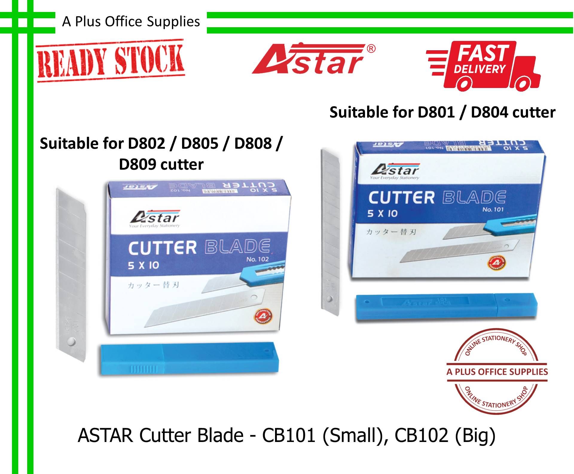 ASTAR Cutter Blade / Mata Pisau 5pcs/tube - CB101 Small, CB102 Big