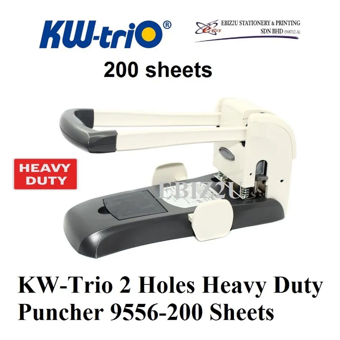 KW-Trio 9556 - 2 Holes Heavy Duty Puncher -200 Sheets (penumbuk 2 lubang, puncher paper, 2 Hole Puncher, heavy duty puncher)