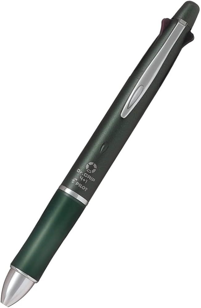 Pilot Dr Grip 4+1 0.5mm Ash Metal Olive Barrel (Ash Metal Colour)