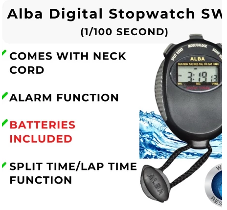 Q&Q Alba stopwatch SW01 STOPWATCH ,Sportstimer digital timerAlba ALBA STOPWATCH