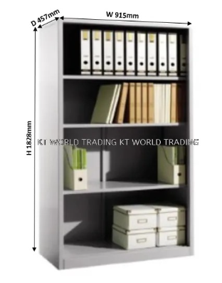 FULL HEIGHT OPEN SHELF C/W 3 ADJUSTABLE SHELVES CUPBOARD (S118W)