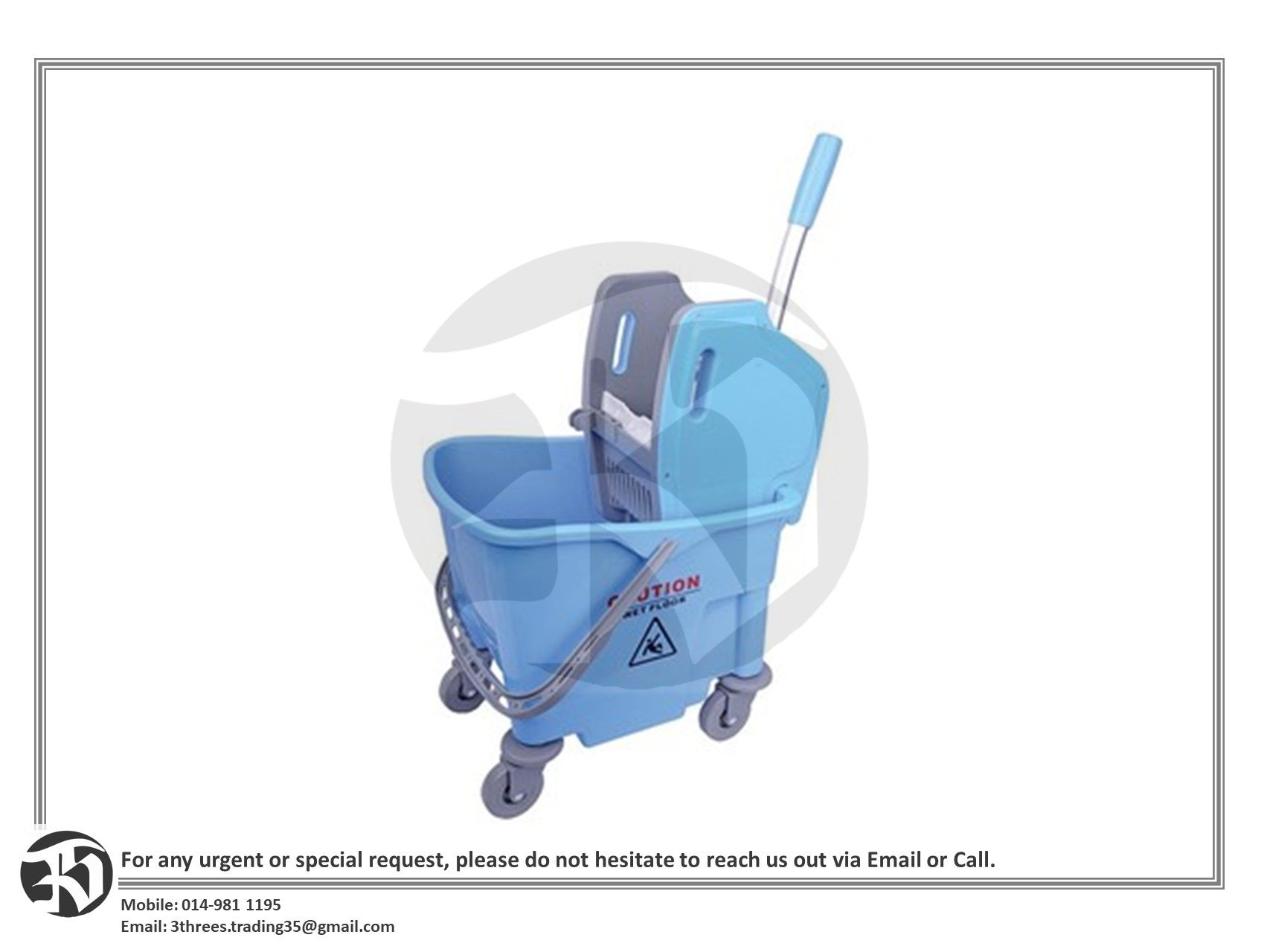 Single Mopping Bucket (Italy) – Down Press - 25 Liter