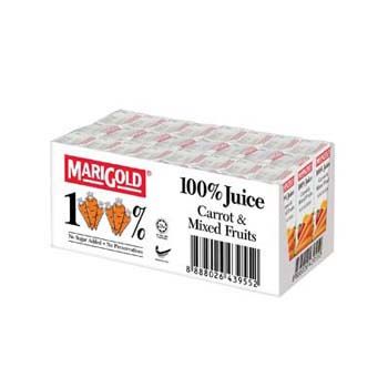 Marigold 100% Carrot & Mixed Fruits Juice 24 x 200ml