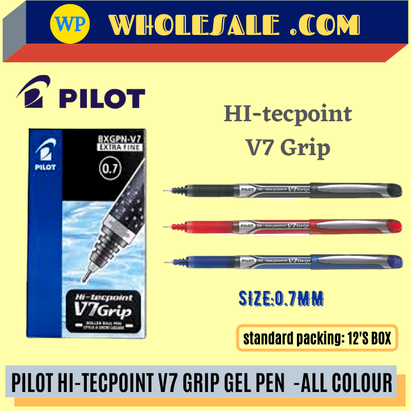 PILOT HI-TECPOINT V7 GRIP GEL PEN -ALL COLOUR / Pilot / Pilot Gel Pen / Pilot Pen / Pilo V7 / 0.7mm / Pilot Hi-Tecpoint V7 Grip Gel Pen #black #blue #red
