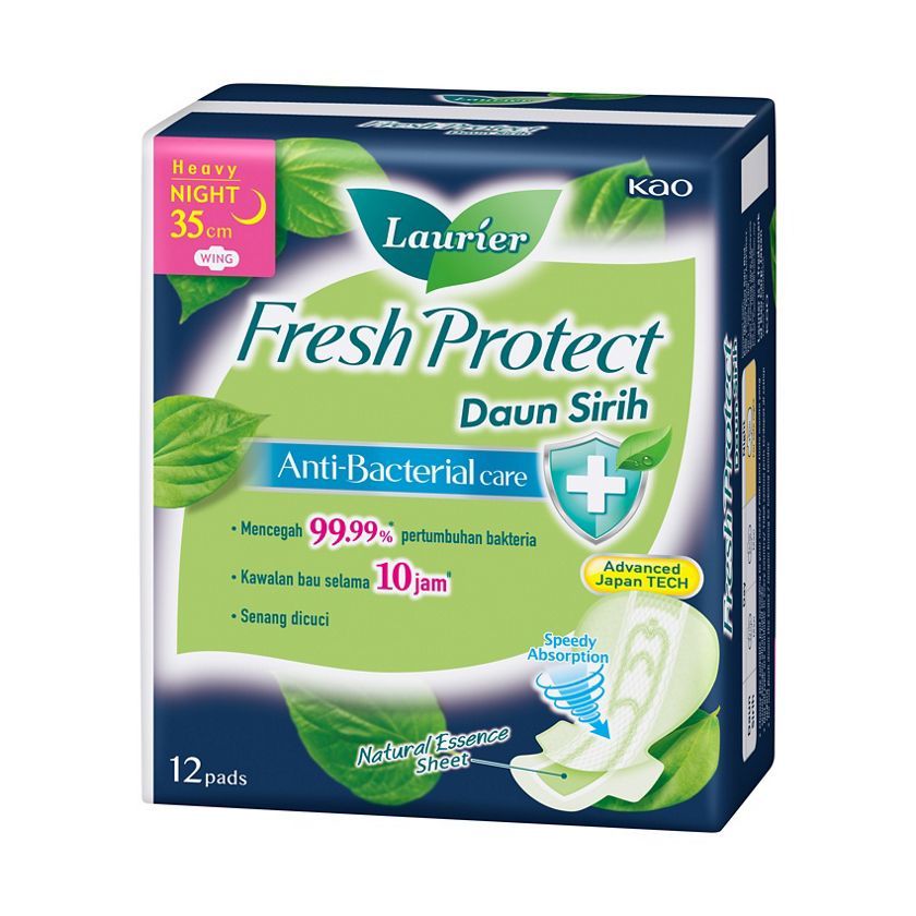 LAURIER DAUN SIRIH FRESH PROTECT NIGHTSAFE 35CM 12s TP