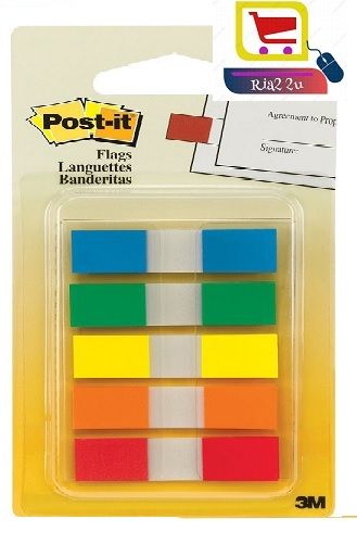 3M POST IT FLAG SMALL CLEAR / STCKY NOTE / FLAG TAPE / FILM RTSB (5COL X 20SHT) 0.47"X1.7" 683-5CF