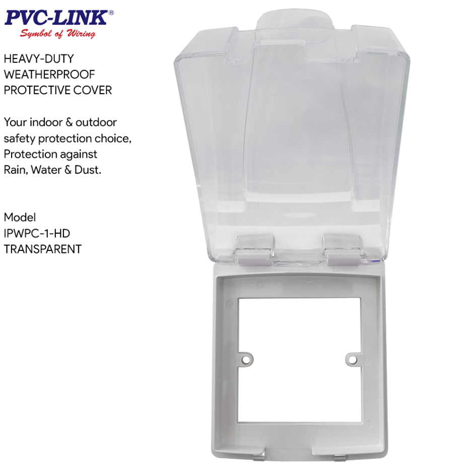 PVC-LINK - HEAVY-DUTY WEATHERPROOF TRANSPARENT PROTECTIVE COVER (IPWPC-1-HD)