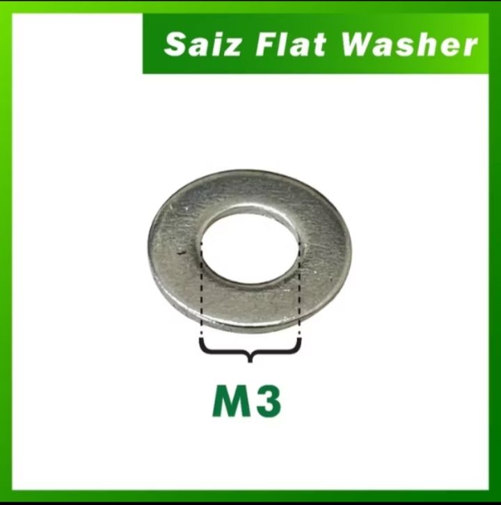 SUS 304 FLAT WASHER SIZE: M3- M12 PLAIN STAINLESS STEEL( 100/pack)