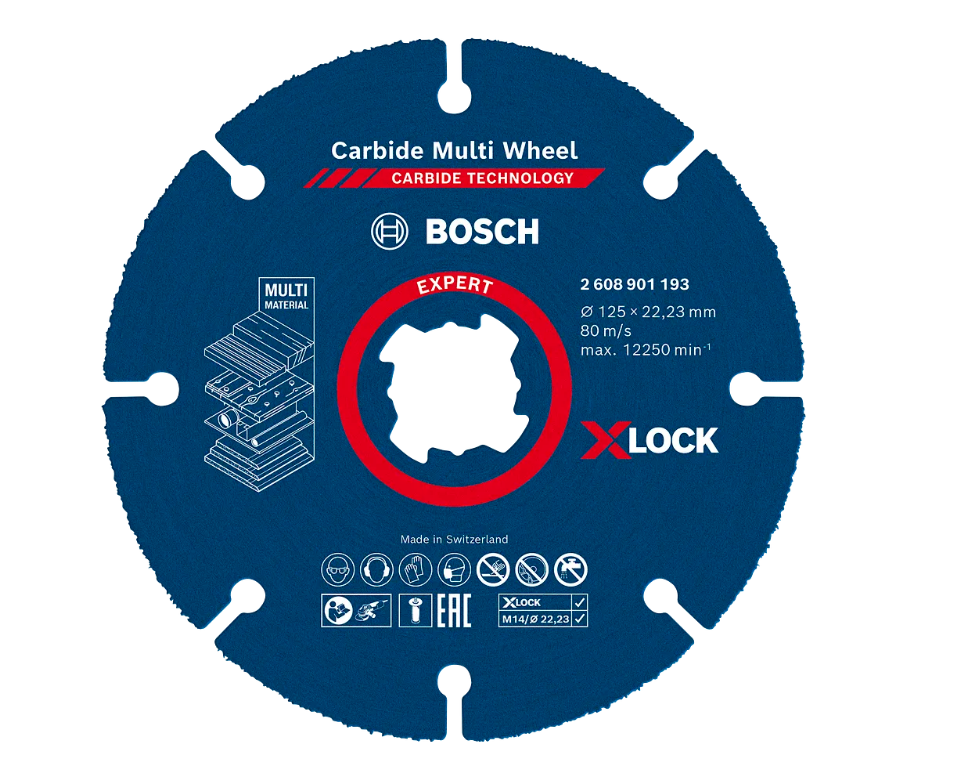 BOSCH EXPERT MULTI MATERIAL CARBIDE CUTTING DISC (125 X 22.23 MM) X-LOCK (2608901193)