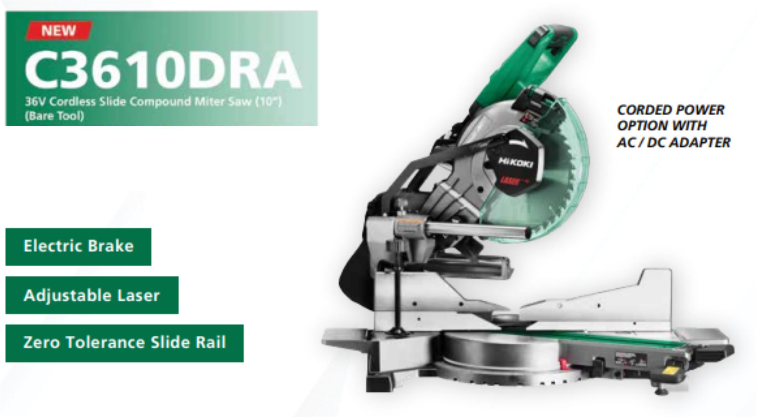 C3610DRA 36V CORDLESS COMPOUN MITER SAW (10") (BARE TOOLS)