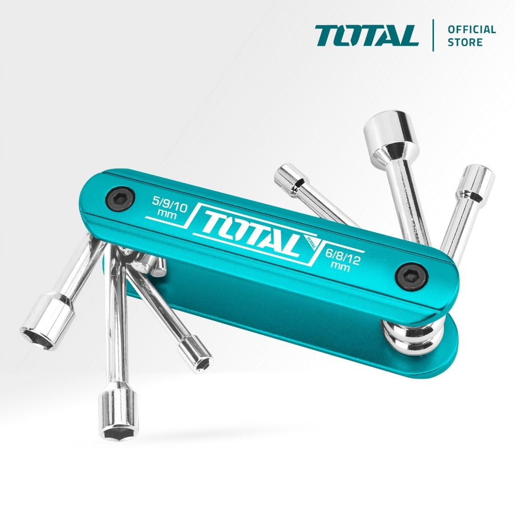 TOTAL FOLDING NUT DRIVER SET PORTABLE POCKET/TRAVEL SIZE (5MM-12MM/6 PCS) THFND061