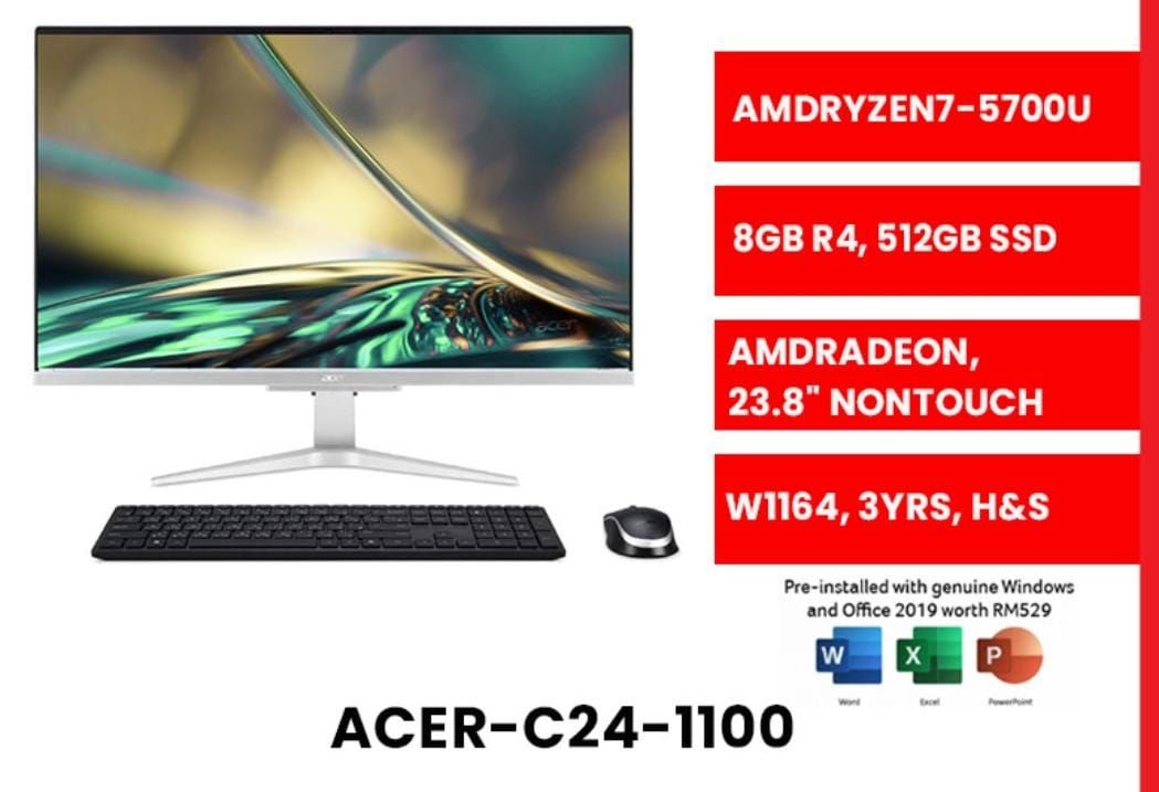 ACER C24-1100 CPU C/W MONITOR