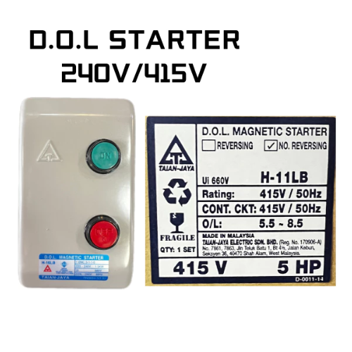 DOL TAIAN JAYA Magnetic Starter Motor Starter 415V 5HP