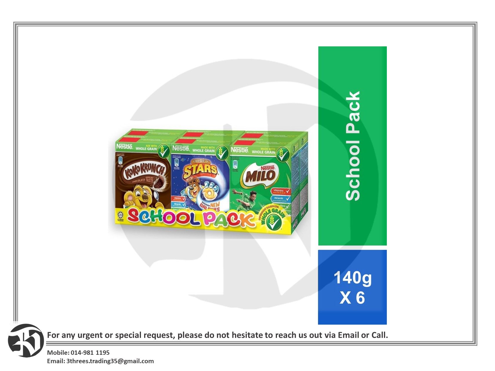 Nestle School Pack Cereal 140g x 6s