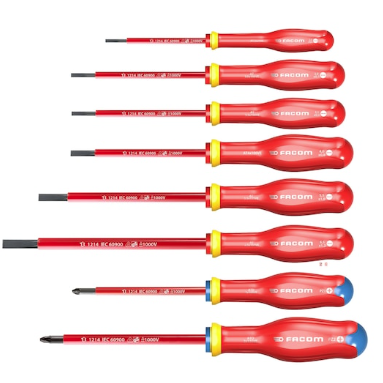 FACOM Insulated ScrewDriver PROTWIST® 1000V Set, 8 Pieces