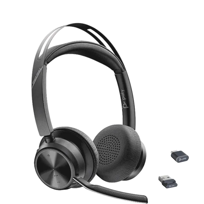 Poly Voyager Focus 2 Microsoft Teams Certified USB-C-C Headset +USB-C/A Adapter-WW
