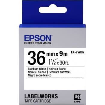 Epson LK-7WBN LabelWorks Tape - 36mm Black on White Tape