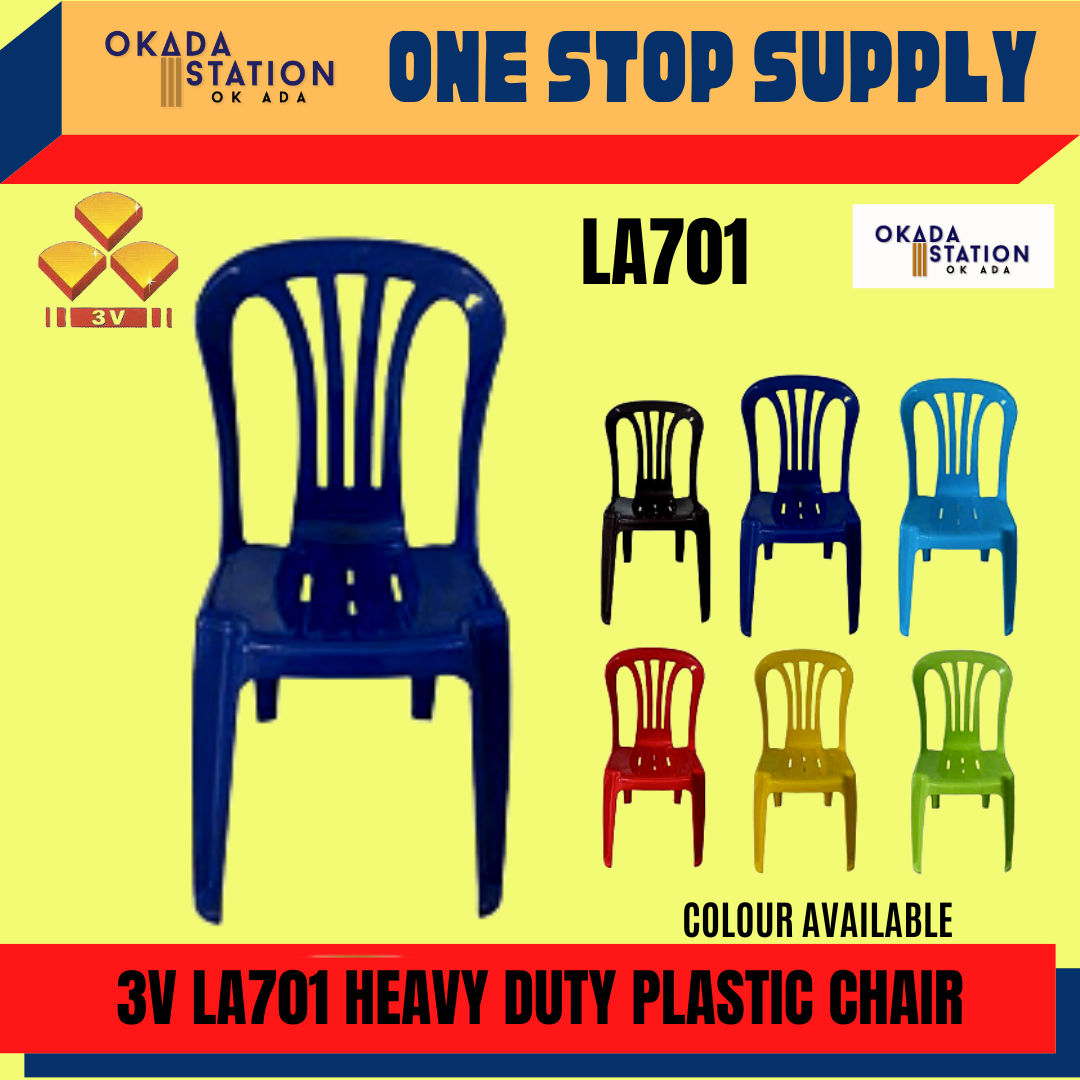 3V HEAVY DUTY Plastic Chair LA701 / 3V /3V Chair / Kerusi Plastik / Plastic Chair / LA701 / 3V Plastic Chair