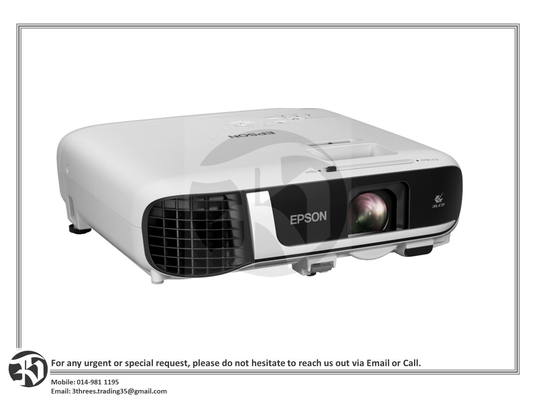 Epson EB-FH52 Full HD 3LCD 4000 Lumens Business Data Projector Built-In Wireless, Screen Mirroring, FH52