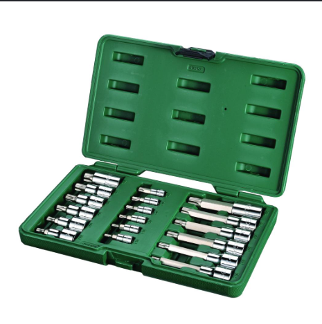 Sata 18PC. 1/4” & 1/2”DR TORX® BIT SOCKET SET (METRIC)