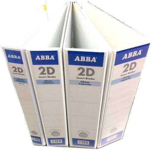 Abba 2D 40mm / 50mm Ring File PVC A4 White