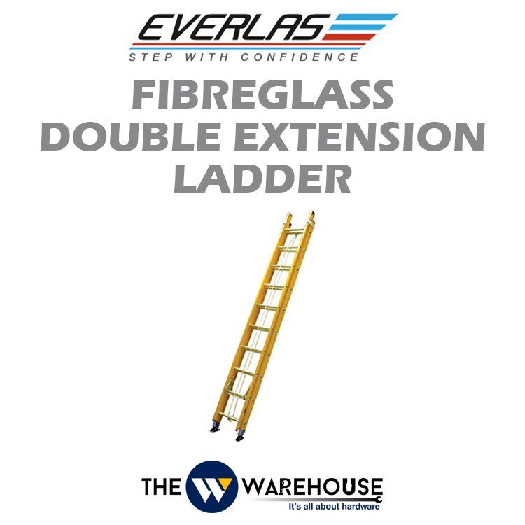 Everlas Fibreglass Double Extension Ladder FGD16