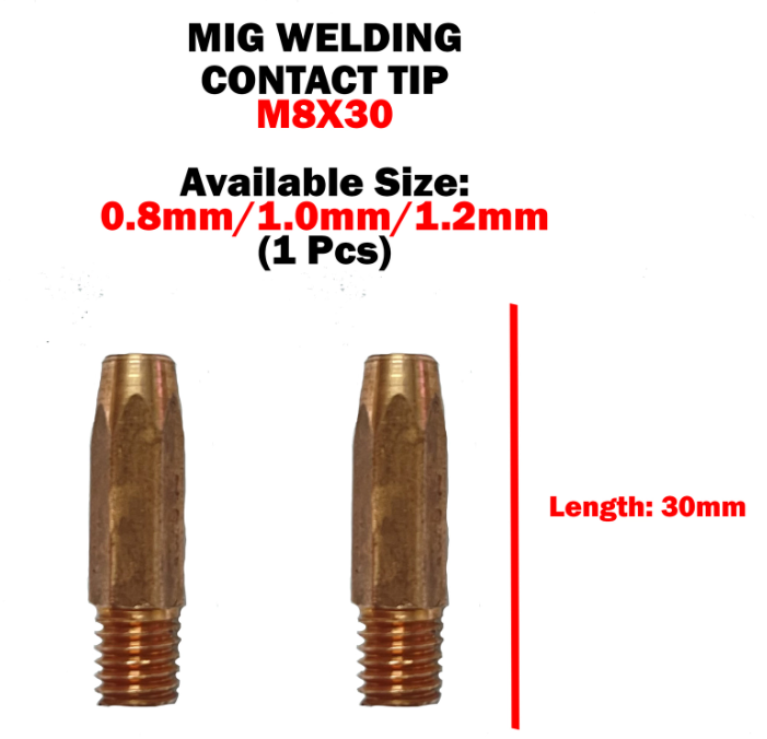 MIG WELDING TORCH CONTACT TIPS (M8X30)
