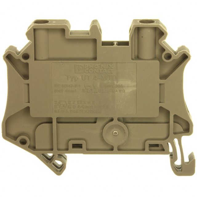 Terminal Block Connector 2 Position Feed Through Gray 10-26 AWG