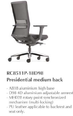 NEXUS ROYCE PRESIDENTIAL MEDIUM BACK CHAIR-RC8511P-18D98