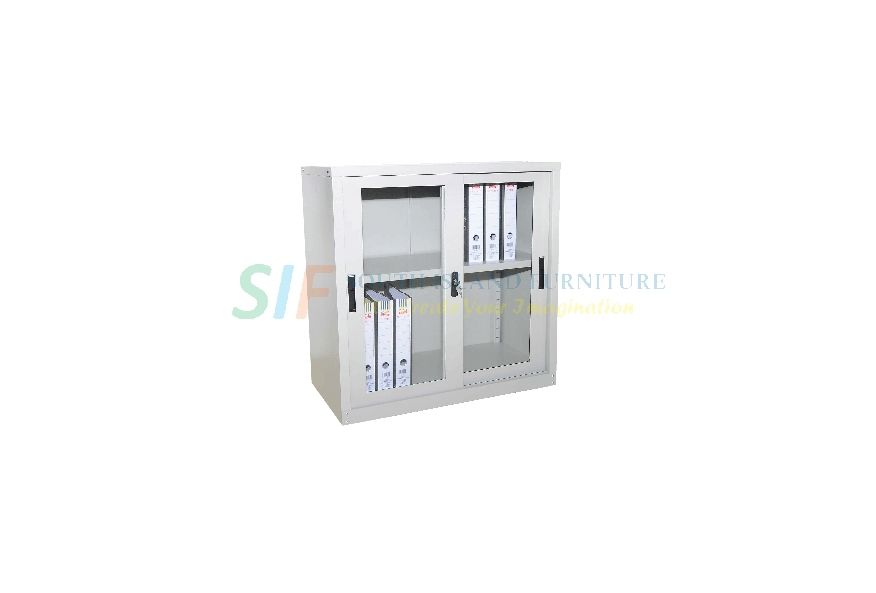 Low/Half Cupboard with Glass Sliding Door 1 Adjustable Shelf (915 x 457 x 915 mm)