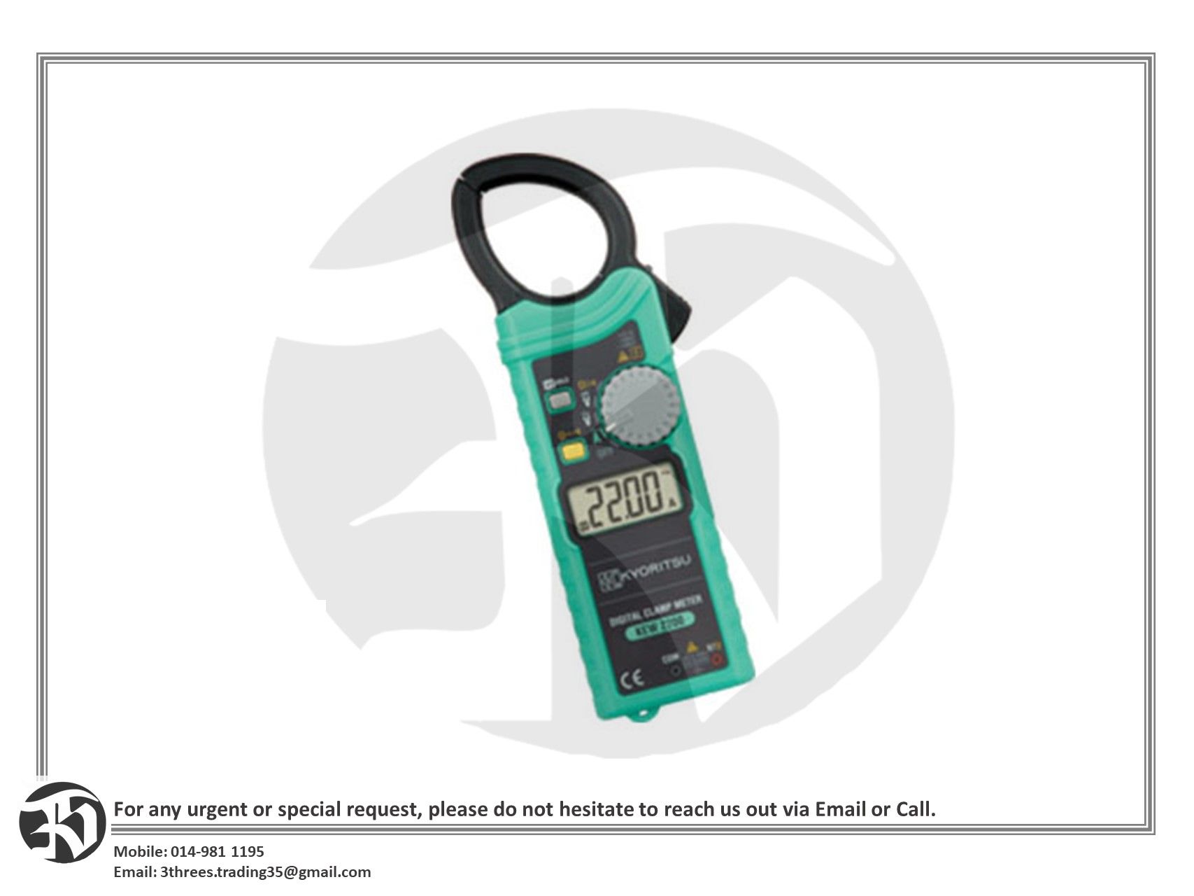 Kyoritsu KEW 2200 / KEW 2200R Digital Clamp Meter