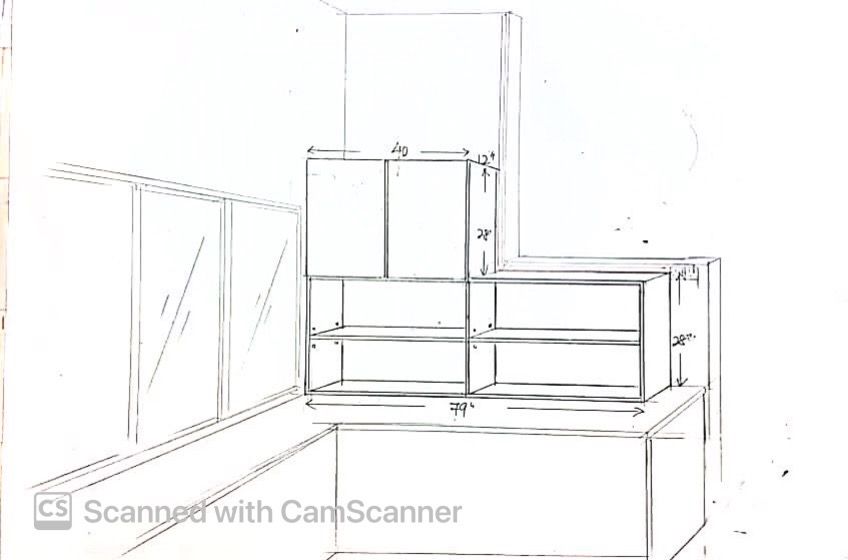 PANTRY CABINET / CABINET TOP PANTRY RACK WITH SWINGING DOOR