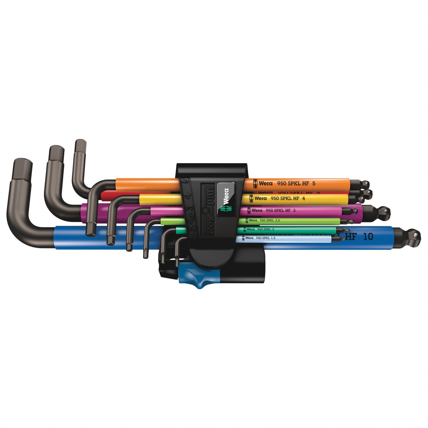 Wera 9 piece Hex Key Set, L Shape 1.5 → 10mm Ball End