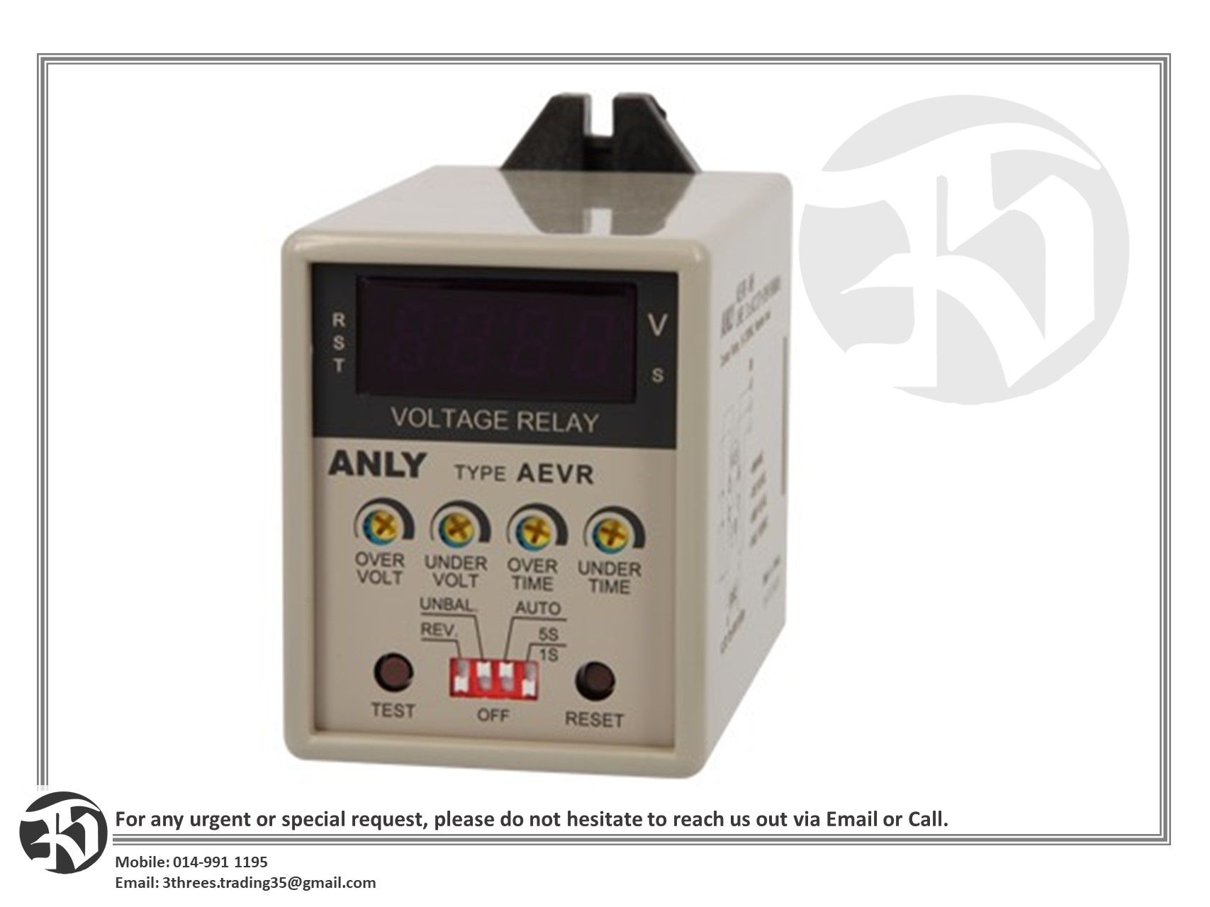 ANLY AEVR-N4 AC277-519V Multi Digital 3 Phase Voltage Controller complete PF083A base