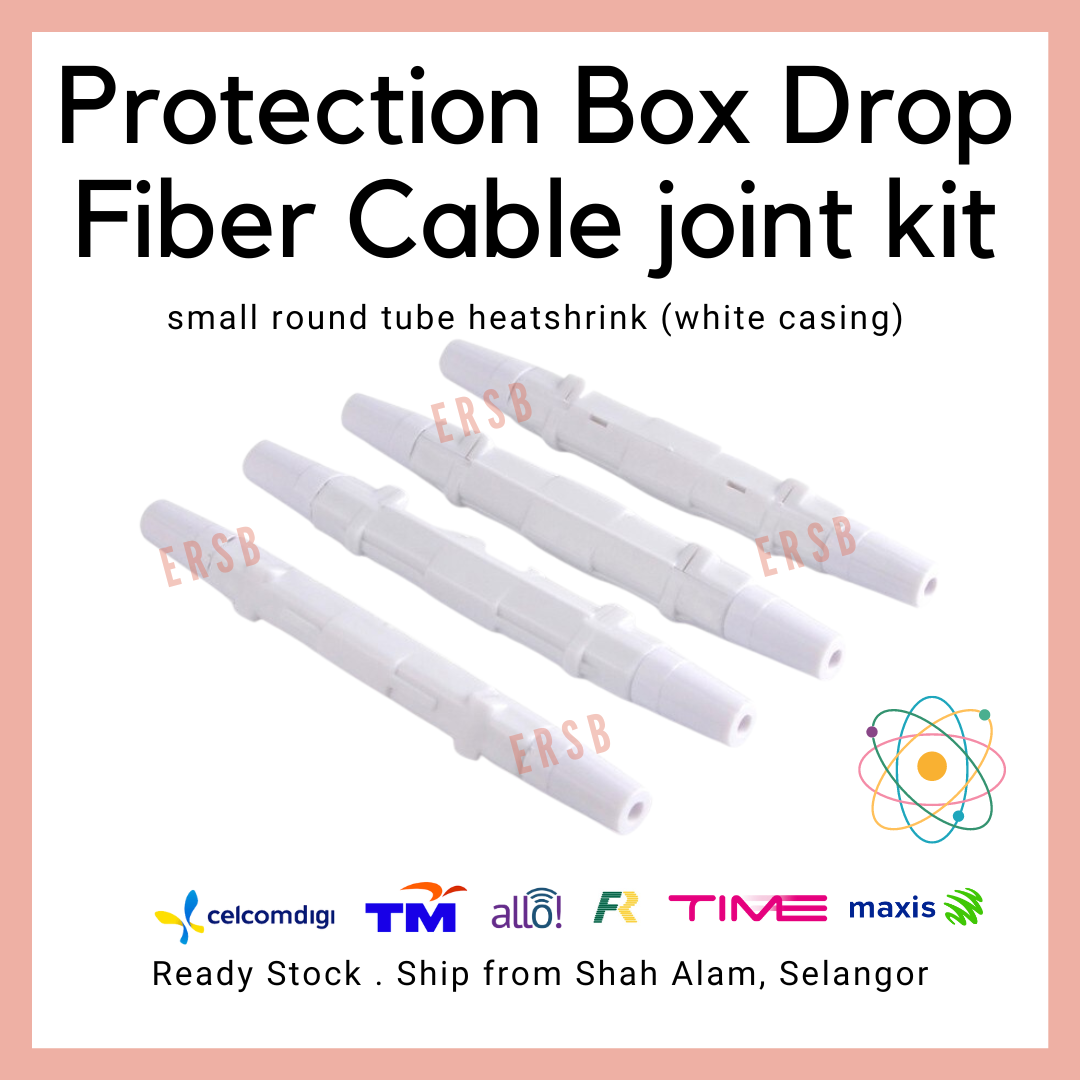 Fiber Optic Fusion Protection Round Box for Drop Cable FTTH Drop Splice enclosure small round tube heat shrink (White Casing)