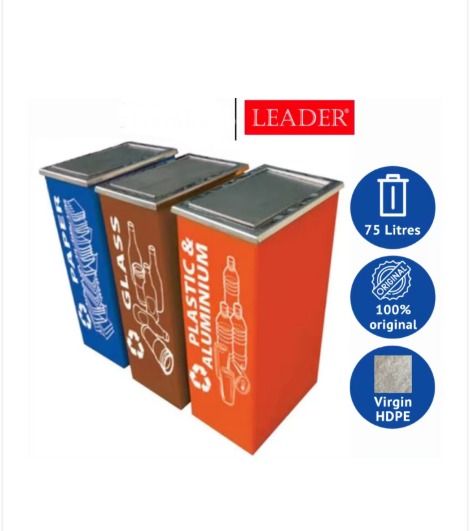 LEADER Victoria 75 Polyethylene Recycling Wastebin
