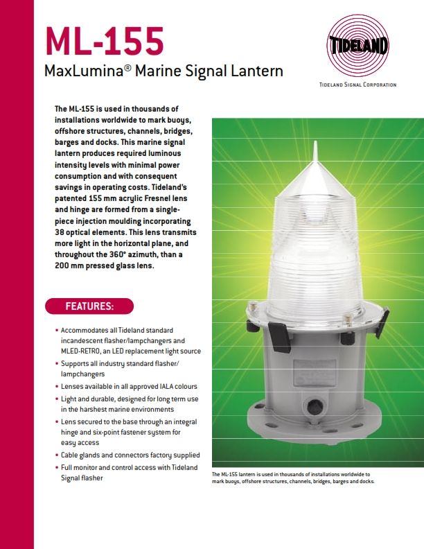 TIDELAND *Tideland ML-155 Maxlumina Marine Signal Lantern
