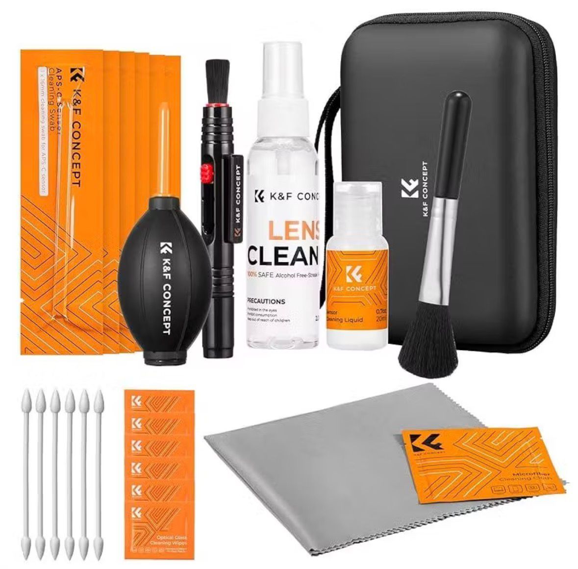 K&F CONCEPT 25-1 Professional Camera Cleaning Kit for DSLR Cameras with Full Frame Sensor Cleaning 16mm