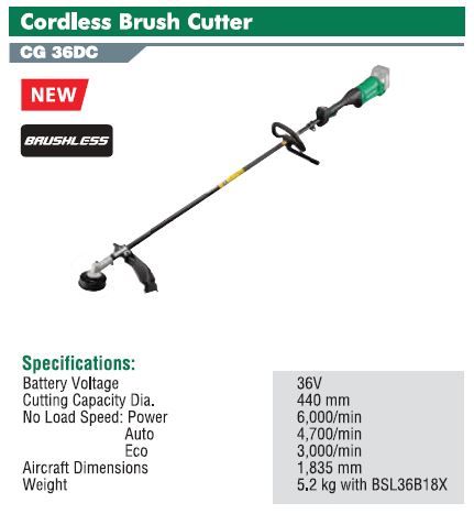 HIKOKI CG 36DC CORDLESS BRUSH CUTTER