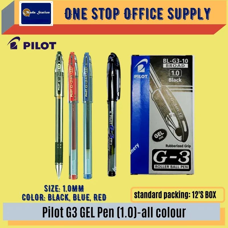 PILOT G3 1.0 MM GEL PEN - ALL COLOUR / Pilot / Pen / Gel Pen / Pilot G3 / 1.0mm / Pilot G3 Gel Pen #black