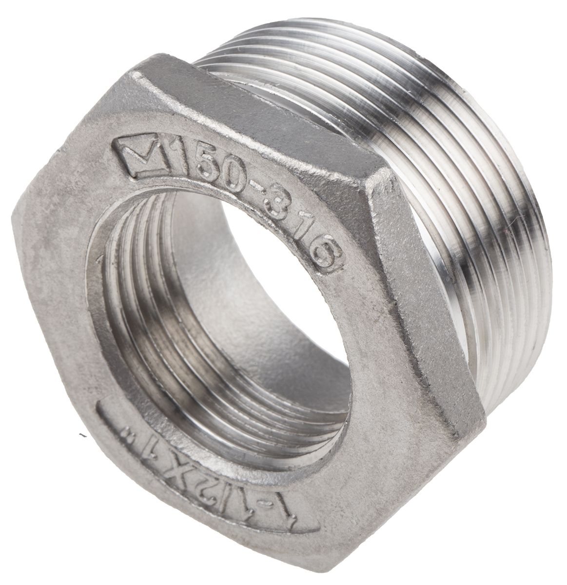 Stainless Steel Fittings Hexagon Bushing 1" x 1/2"