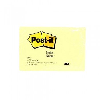 3M Post-it Notes Yellow 655 76mm x 127mm 100 sheets